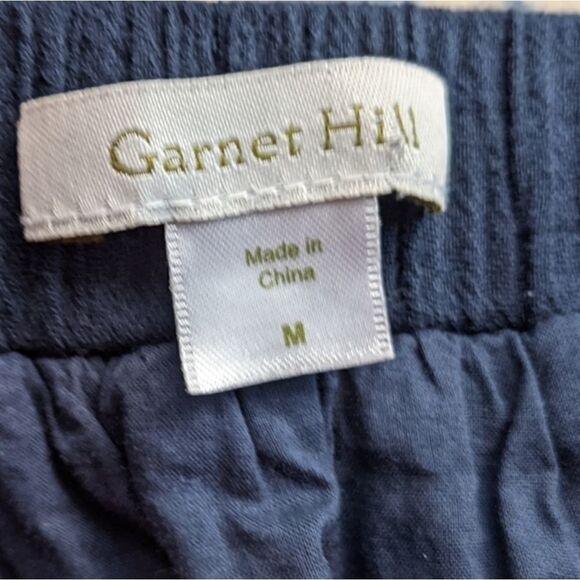 Garnet Hill summer skirt flowy size med navy with teal designs - Picture 3 of 8